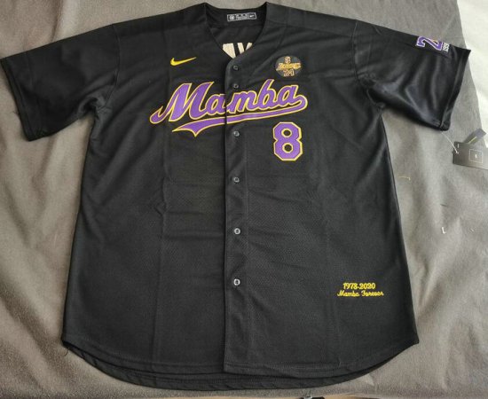 NBA 8 24 bryant Mamba baseball Maillot noir